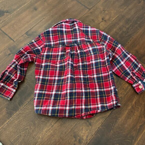 Oshkosh boys 4t Red Flannel Button Down Collared Shirt - Picture 6 of 6
